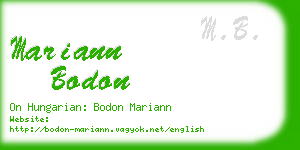 mariann bodon business card